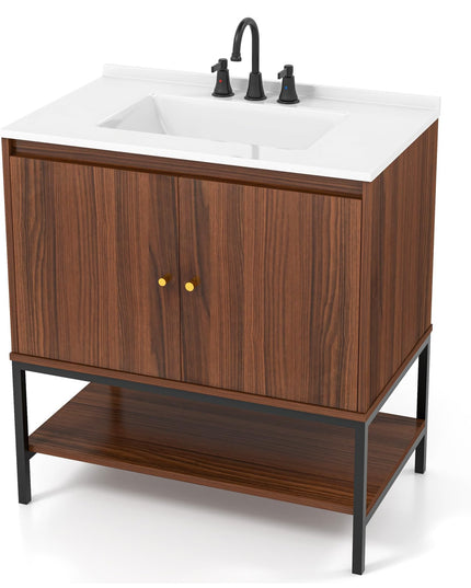 Giantex Bathroom Vanity with Sink Combo - 31" Bathroom Cabinet with Doors