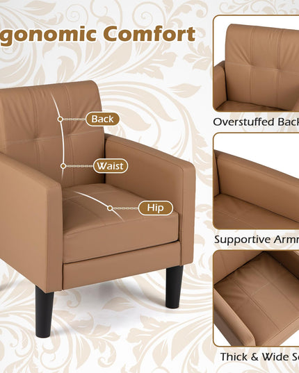 Giantex Modern Accent Chair with Removable Seat Cushion