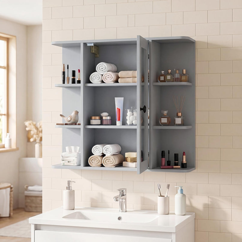 Giantex Wall Mounted Bathroom Medicine Cabinet with Mirror & Shelves