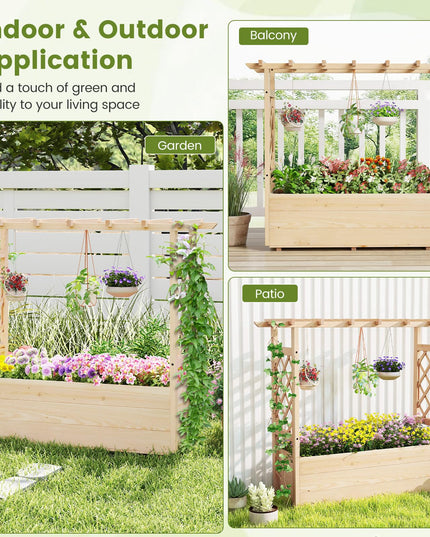 Giantex Freestanding Garden Planter Raised Bed for Flowers Herbs ( 45”x16”x41” )