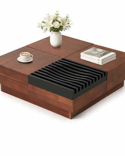 GIANTEX 32" Square Coffee Table with Sliding Top