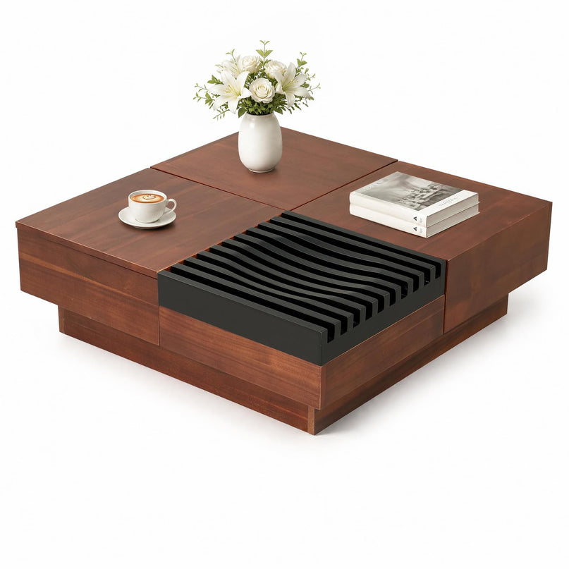 GIANTEX 32" Square Coffee Table with Sliding Top