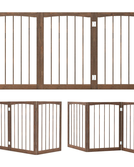 Giantex 63" W x 30" H Foldable 3-Panel Freestanding Dog Gate for Small Medium Dogs