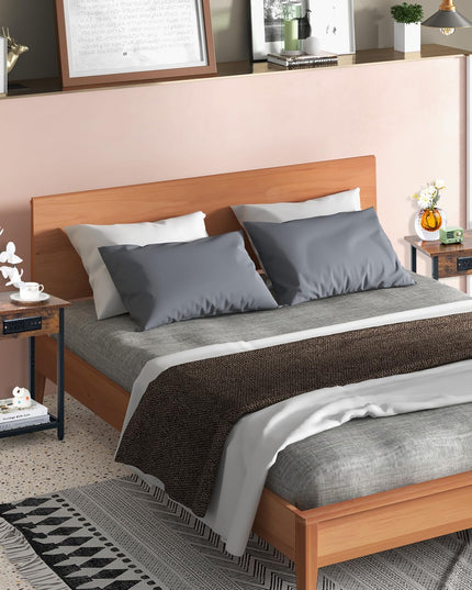 Giantex Nightstand Set of 2 with Charging Station