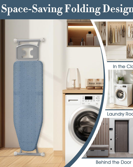 Giantex Ironing Board with Iron Rest, Carbon Steel Iron Board with 4 Layer Heat Resistant Cover & Pad