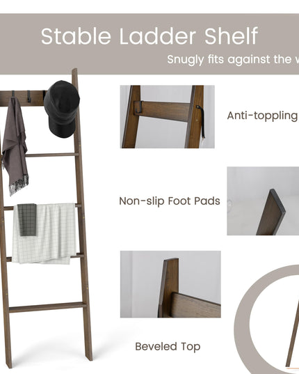 Giantex Bamboo Blanket Ladder