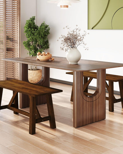 Giantex 38" Wooden Dining Bench with Rubber Wood Frame
