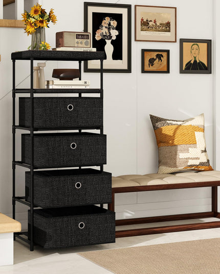 Giantex 4-Drawer Storage Cabinet Slim Storage Organizer