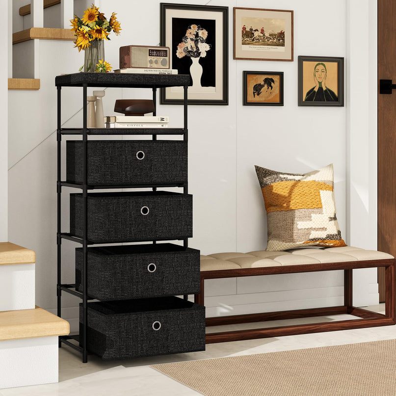 Giantex 4-Drawer Storage Cabinet Slim Storage Organizer