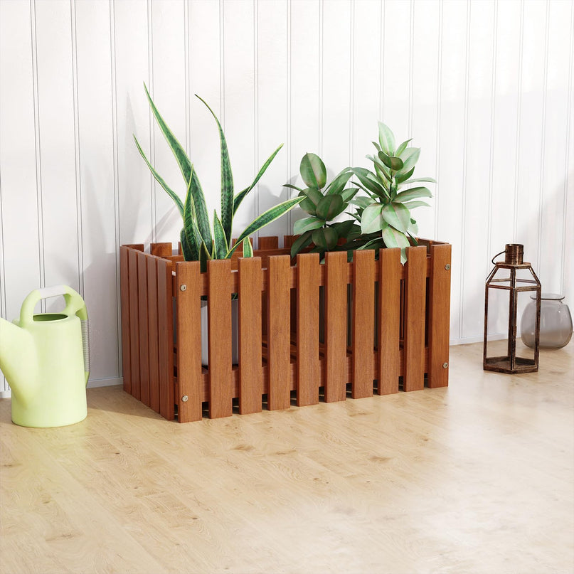 Giantex Slat Style Planter Box for Growing Vegetables Flowers Herbs