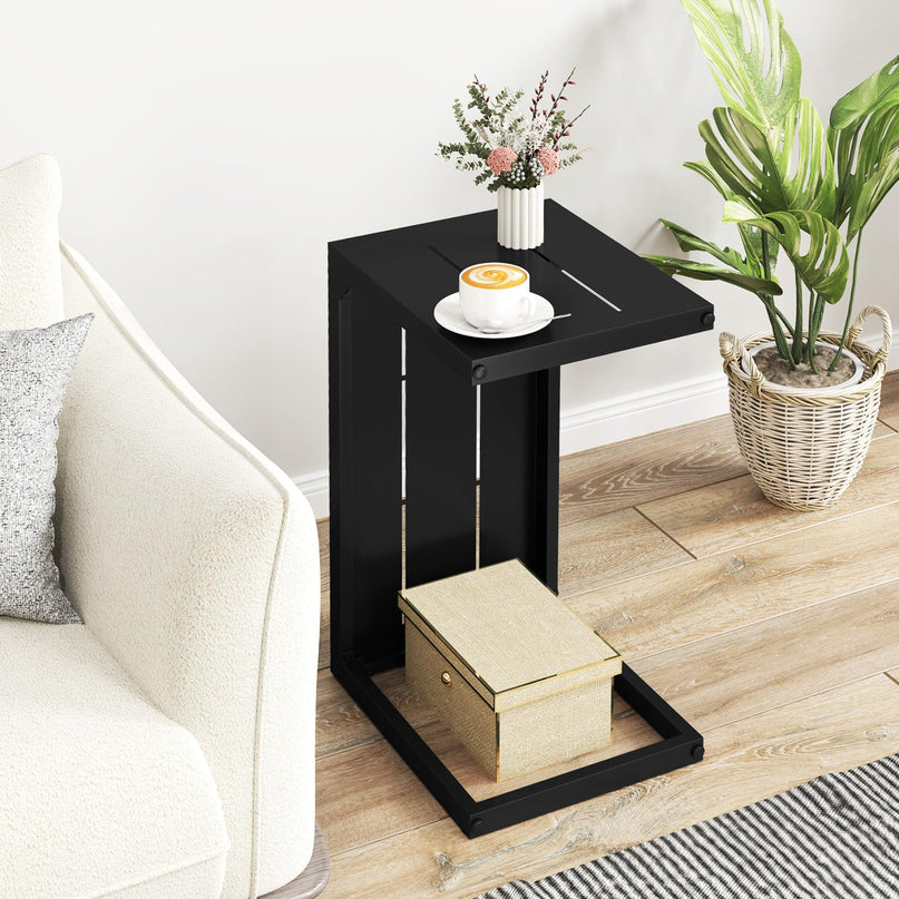 Giantex C-Shaped End Table with Adjustable Foot Pads