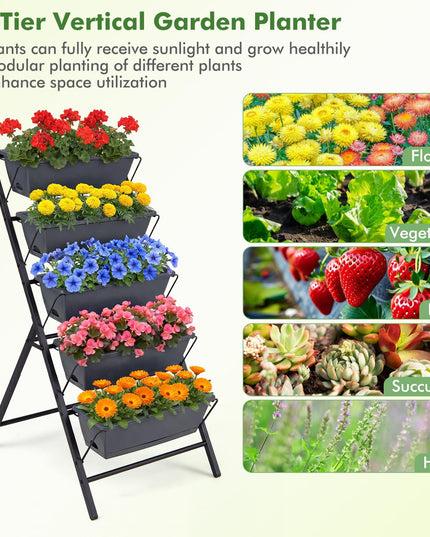 Giantex 5-Tier Vertical Garden Planter w/Drainage System & Removable Tray (1/2)