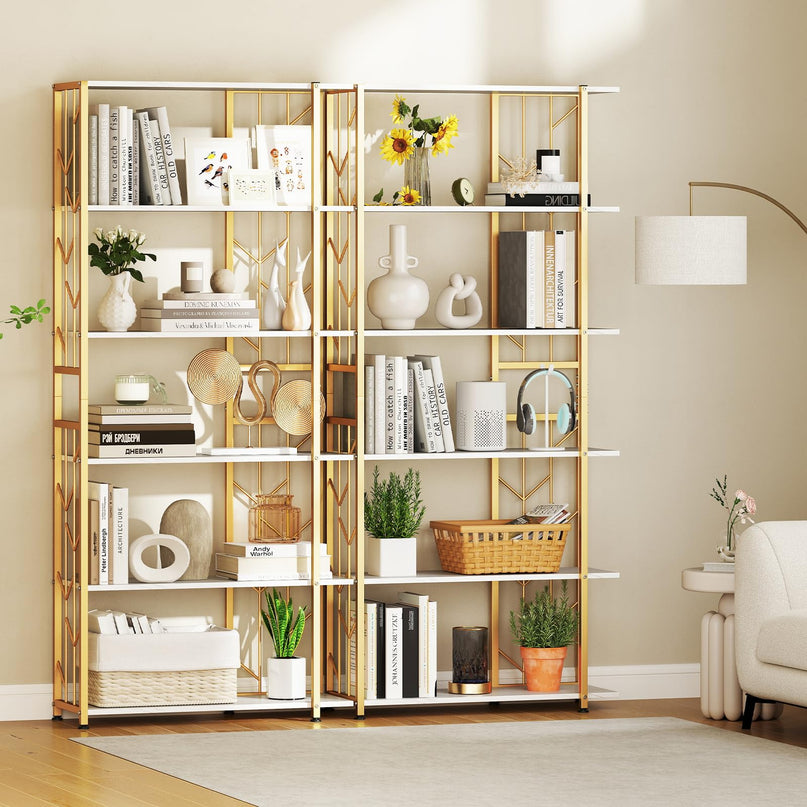 Giantex 6-Tier Bookshelf Modern Geometric Bookcase