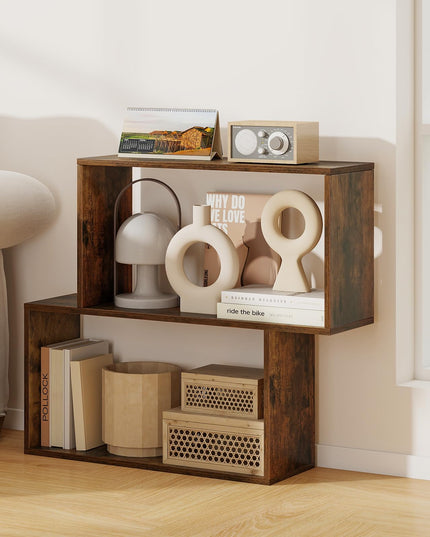 Giantex 3-Tier Bookshelf | Geometric Bookcase Side Table with Open Storage