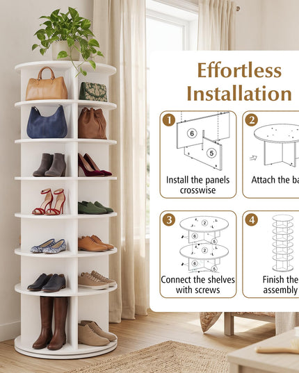 Giantex 7 Tier Rotating Shoe Rack Tower