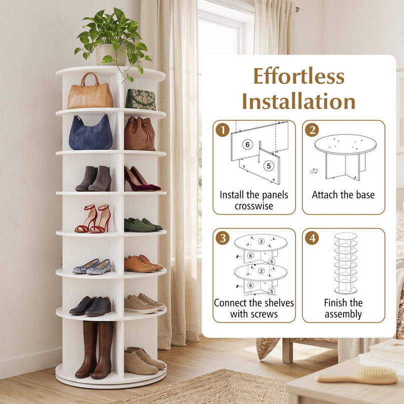 Giantex 7 Tier Rotating Shoe Rack Tower
