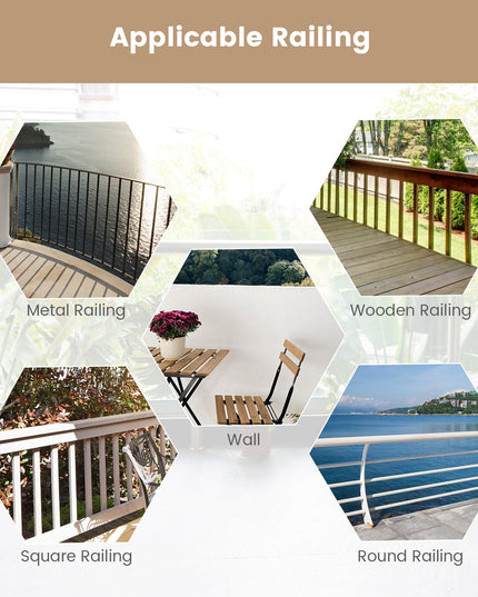 Giantex Outdoor Folding Hanging Table - Balcony Railing Table