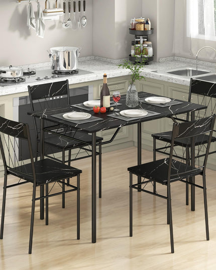 Giantex Dining Table Set for 4, 5-Piece Breakfast Nook with Kitchen Table, 4 Dining Chairs