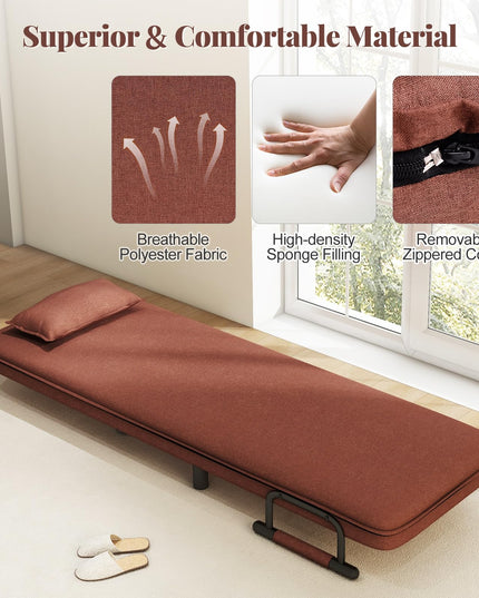 Giantex Convertible Sofa Bed, 3-in-1 Folding Sleeper Chair with 5-Position Adjustable Backrest