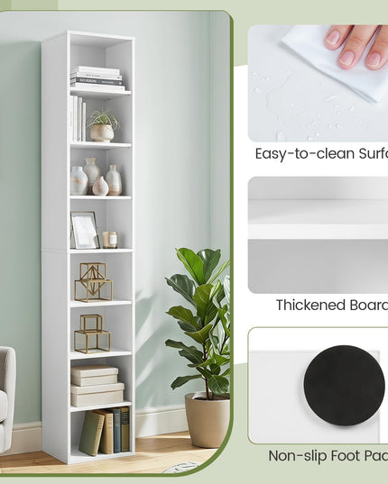 Giantex 8-Tier Slim Media Tower Rack for Home Office