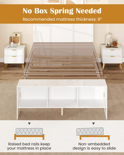 Giantex Bed Frame with Storage Headboard & Footboard