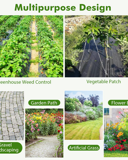 Giantex 6.5x330 FT Weed Barrier Landscape Fabric, 3.2OZ Heavy-Duty Permeable Woven PP Ground Cover