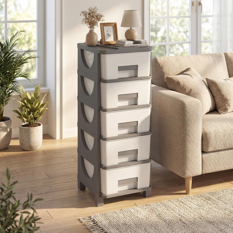 Giantex 5-Drawer/4-Drawer Plastic Storage Organizer with Drawers (1/2)