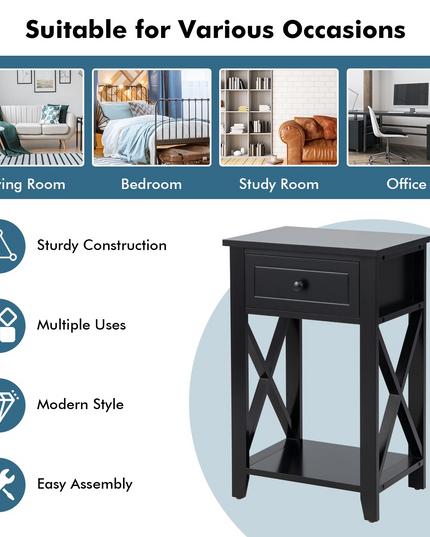 Giantex Modern X-Design Nightstand