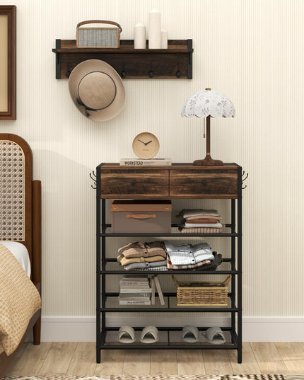 Giantex Coat Rack Shoe Stand Set