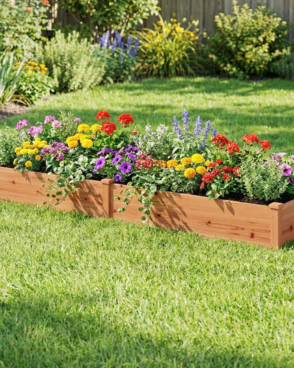 GIANTEX 95" Wooden Raised Garden Bed, Rectangular Planter Box(95” x 24” x 10”)