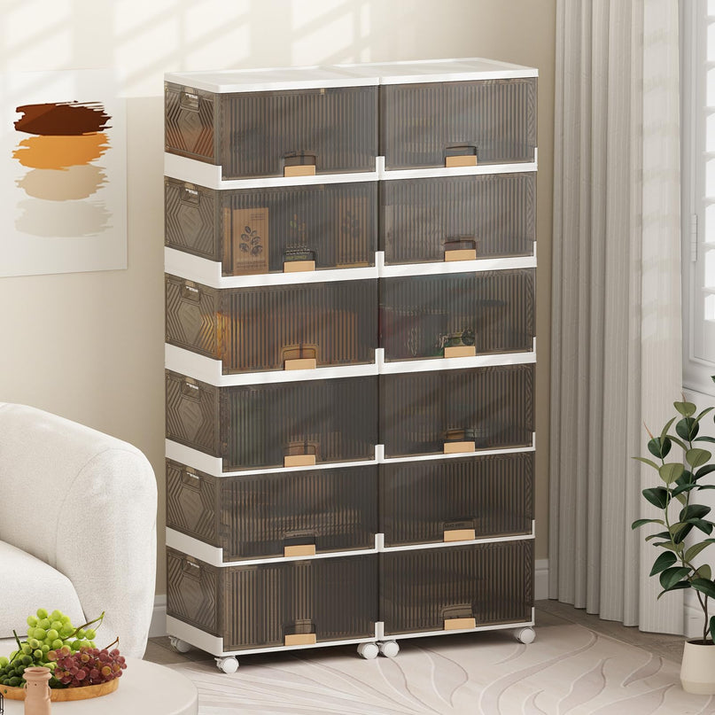 Giantex 6 Tier Stackable Storage Bins with Lids