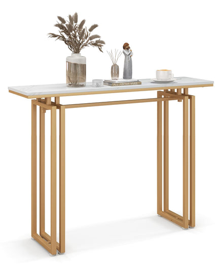 Giantex 43.5" Console Table for Entryway - Faux Marble Sofa Table