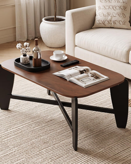 GIANTEX Wood Coffee Table 35.5" Center Table for Living Room