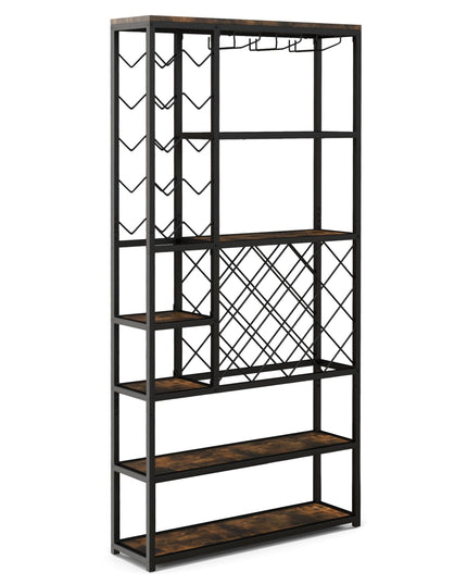 Giantex 27-Bottle Wine Rack Freestanding Floor, Industrial Metal Wine Storage Rack