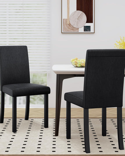 Giantex Dining Chairs Set of 4, Upholstered Kitchen Dinette Chairs w/Wood Frame