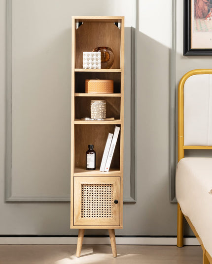 Giantex 54" Tall 4-Tier Bookcase with Door