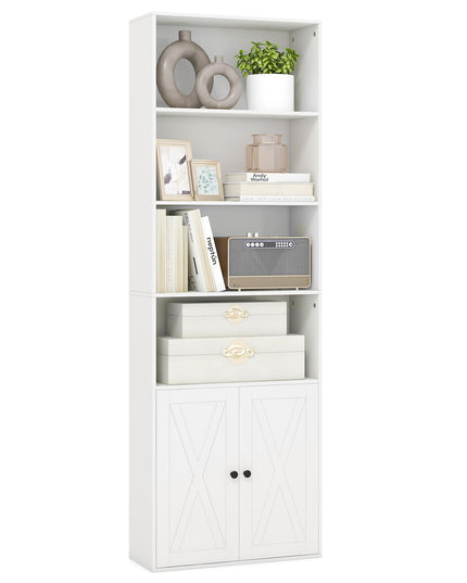 Giantex 71" Tall Bookcase with Doors