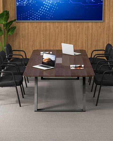 Giantex Waiting Room Chair Set - Upholstered Reception Chairs with Mixed PU Leather