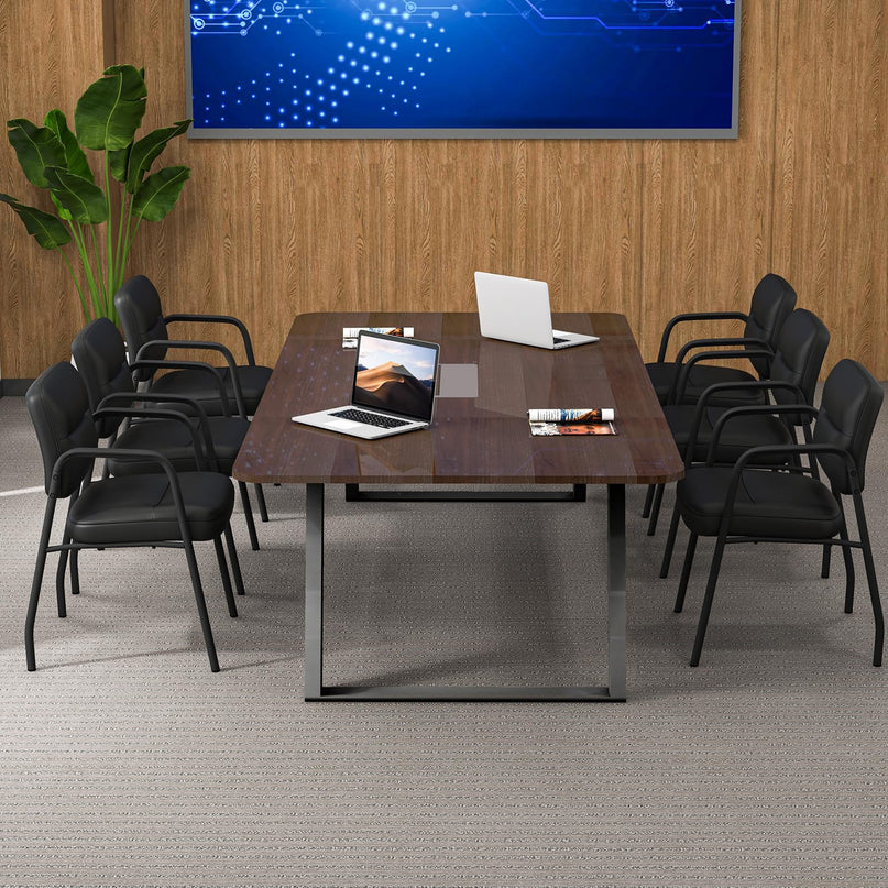 Giantex Waiting Room Chair Set - Upholstered Reception Chairs with Mixed PU Leather