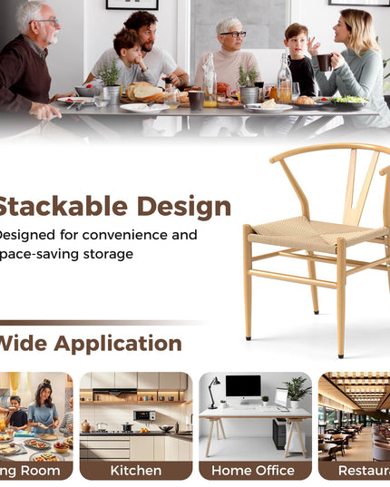 Giantex Metal Dining Chairs Set of 2/4 for Living Room