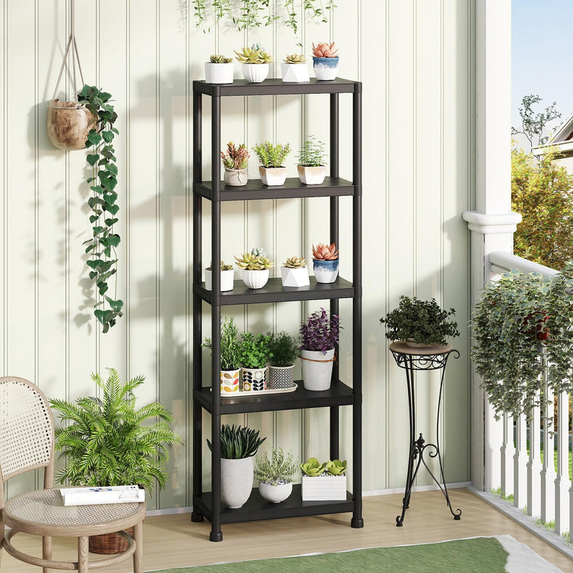 Giantex 5-Tier Heavy-Duty Plastic Storage Shelves(24" x 12.5" x 69")