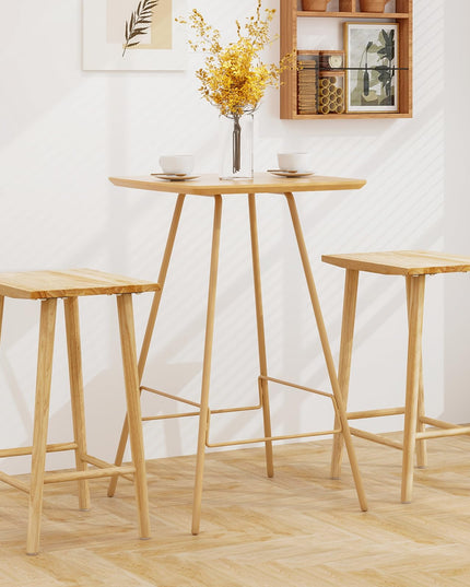 Giantex 25.5" Wooden Bar Stools Set of 2/4, Farmhouse Backless Counter Height Bar Stools with Footrest
