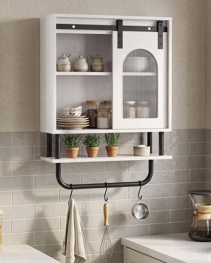Giantex Bathroom Wall Cabinet | Farmhouse Medicine Cabinet with Sliding Barn Door