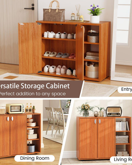 Giantex Wood Shoe Cabinet with Doors for Entryway