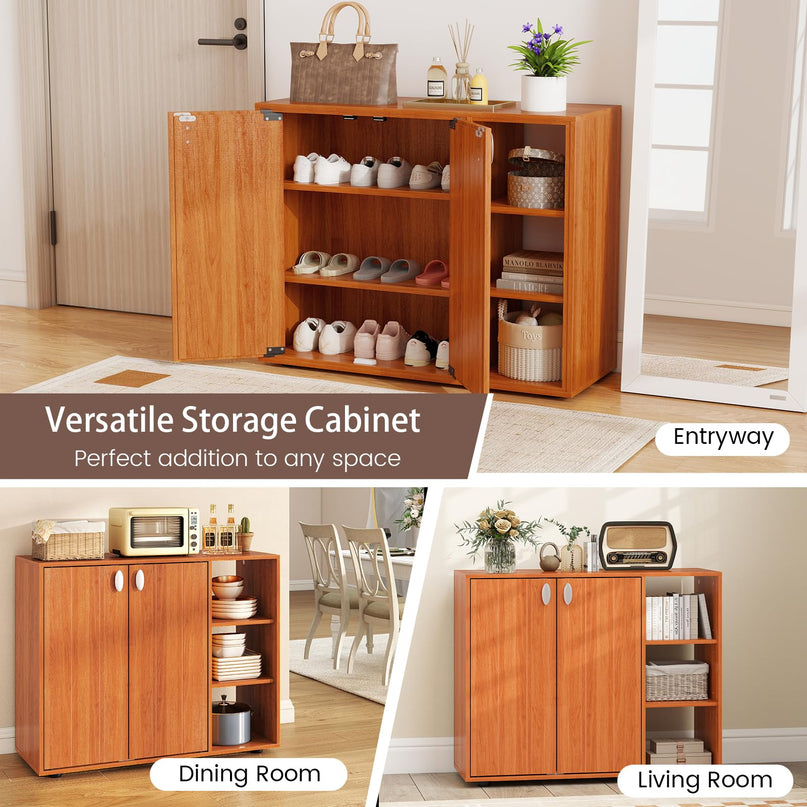 Giantex Wood Shoe Cabinet with Doors for Entryway