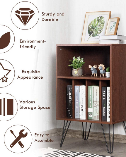 Giantex End Table Record Player Stand, Turntable Stand Record Storage Cabinet