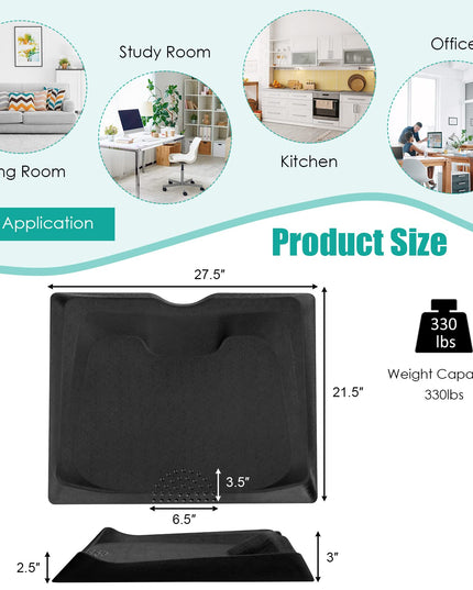 Giantex Anti Fatigue Mat, Standing Mat for Stand up Desk w/ Foot Massage Points Diverse Terrain & Beveled Edges