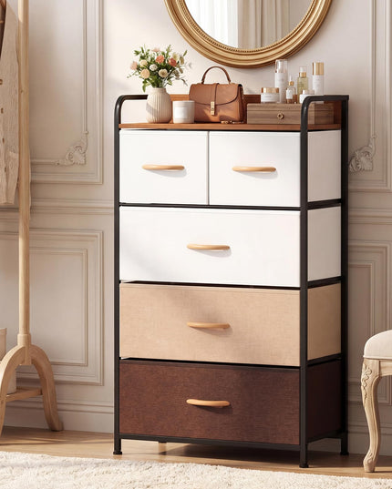 Giantex 5-Drawer Fabric Dresser for Nursery