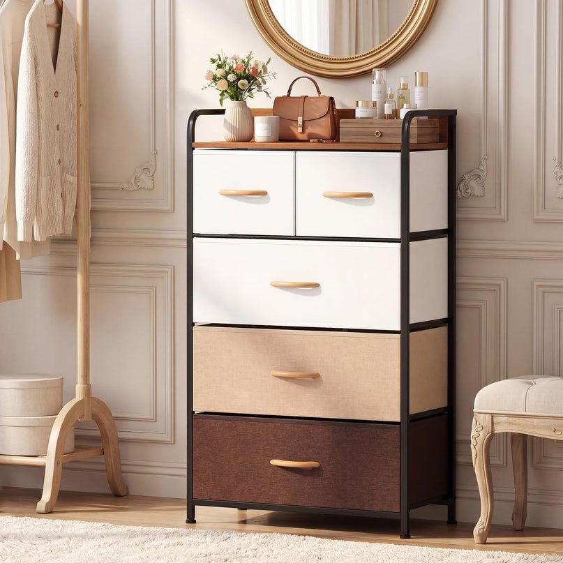 Giantex 5-Drawer Fabric Dresser for Nursery