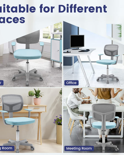 Giantex Ergonomic Home Office Chair, Mesh Low Back Desk Chair, Swivel Computer Chair with Y-Shaped Lumbar Support & Comfy Armrest